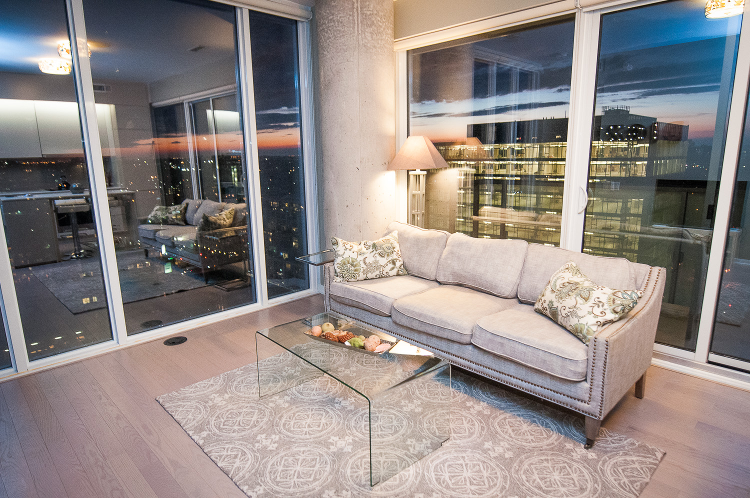 Adelaide furnished condo toronto living room