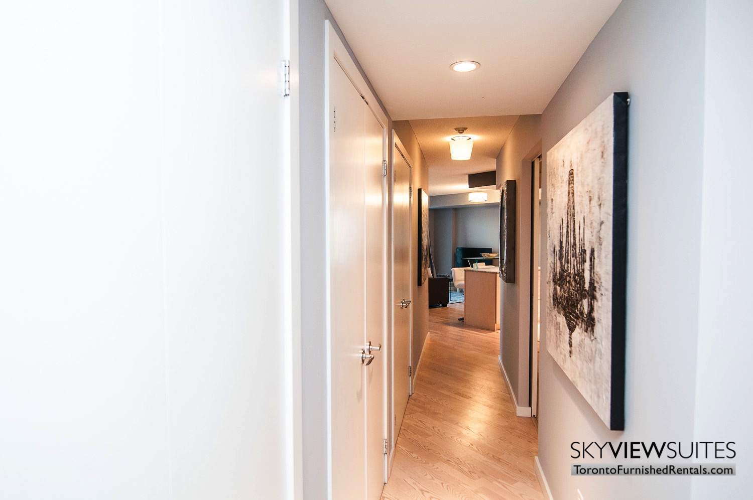 hallway to furnished rentals toronto waterfront