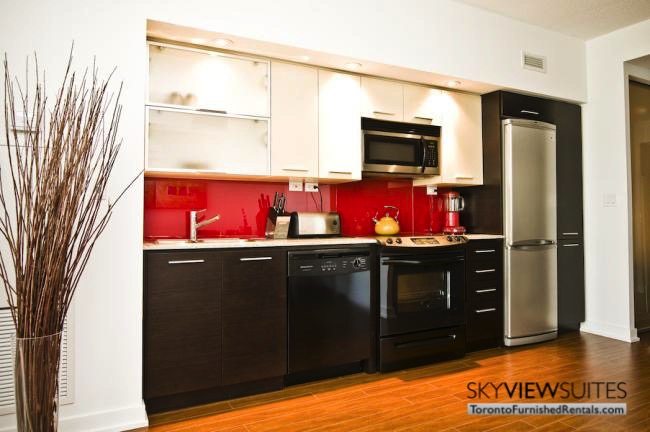 Cityplace corporate rentals Toronto kitchen