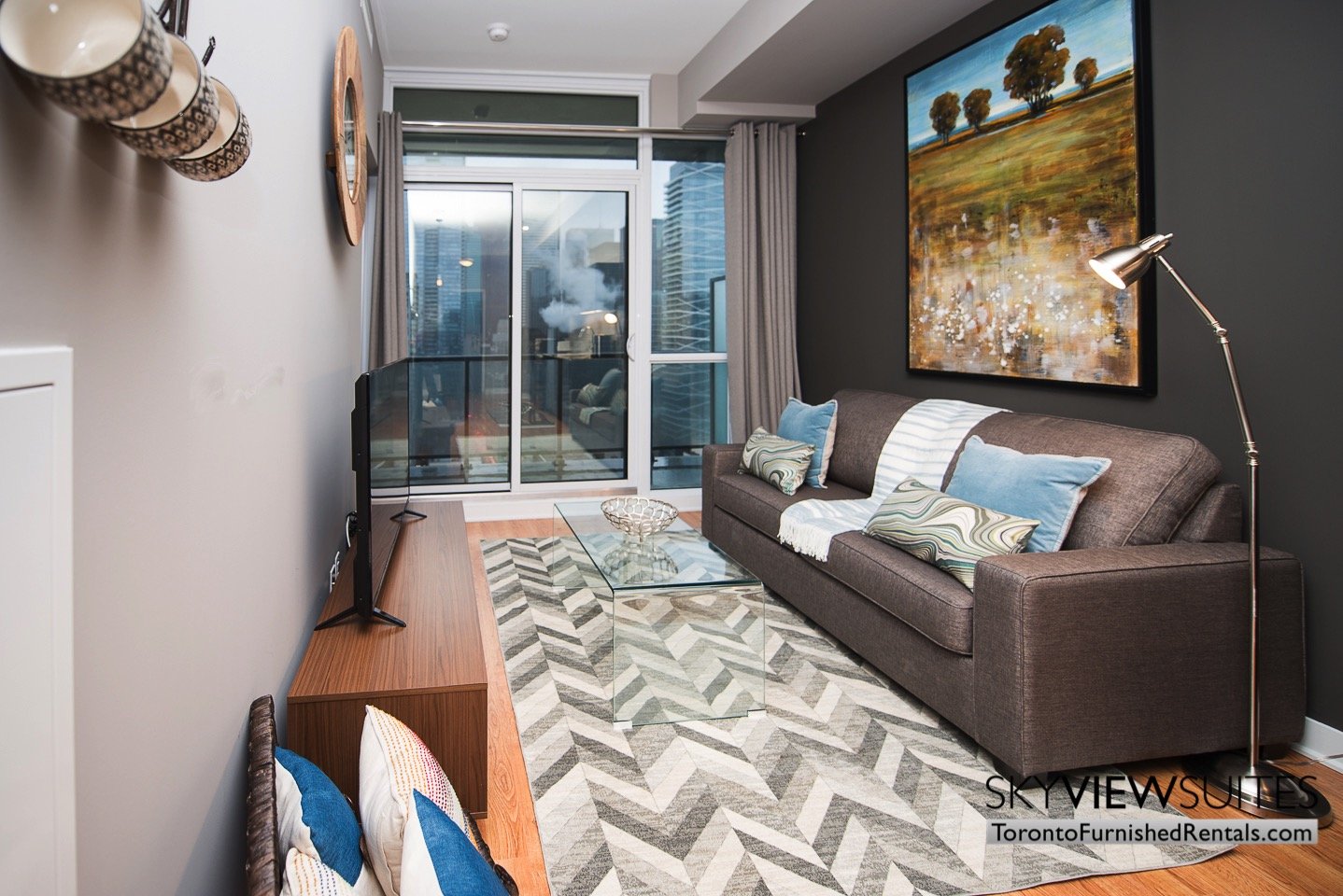 Furnished rentals toronto living room financial district