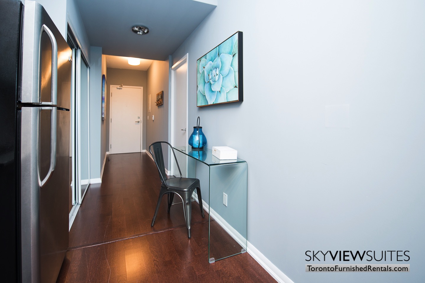 front hall glass desk