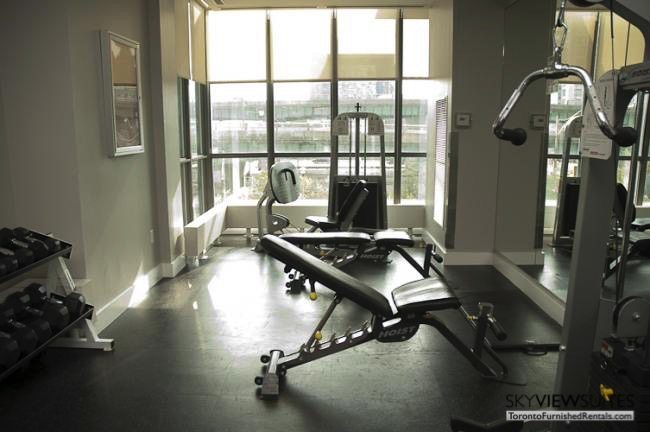 Cityplace West Toronto weights room furnished condo