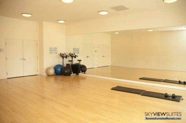 Cityplace West Toronto yoga room furnished condo