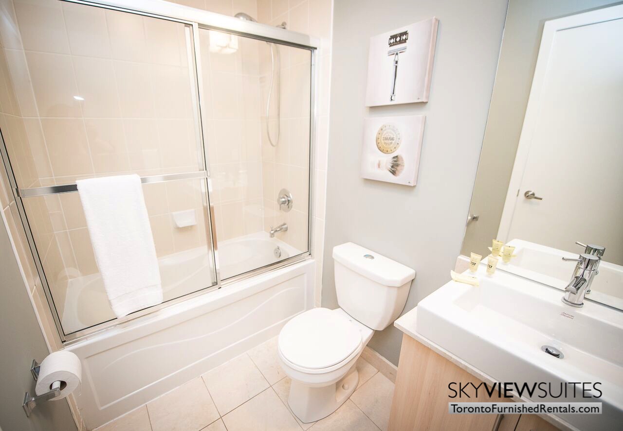 MLS furnished condo toronto shower and toilet