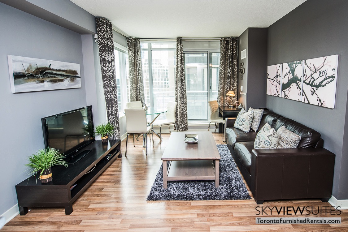 Urban furnished apartment toronto television living room