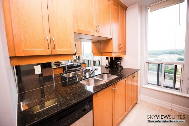 furnished rentals toronto lakeshore west kitchen sink and coffeemaker