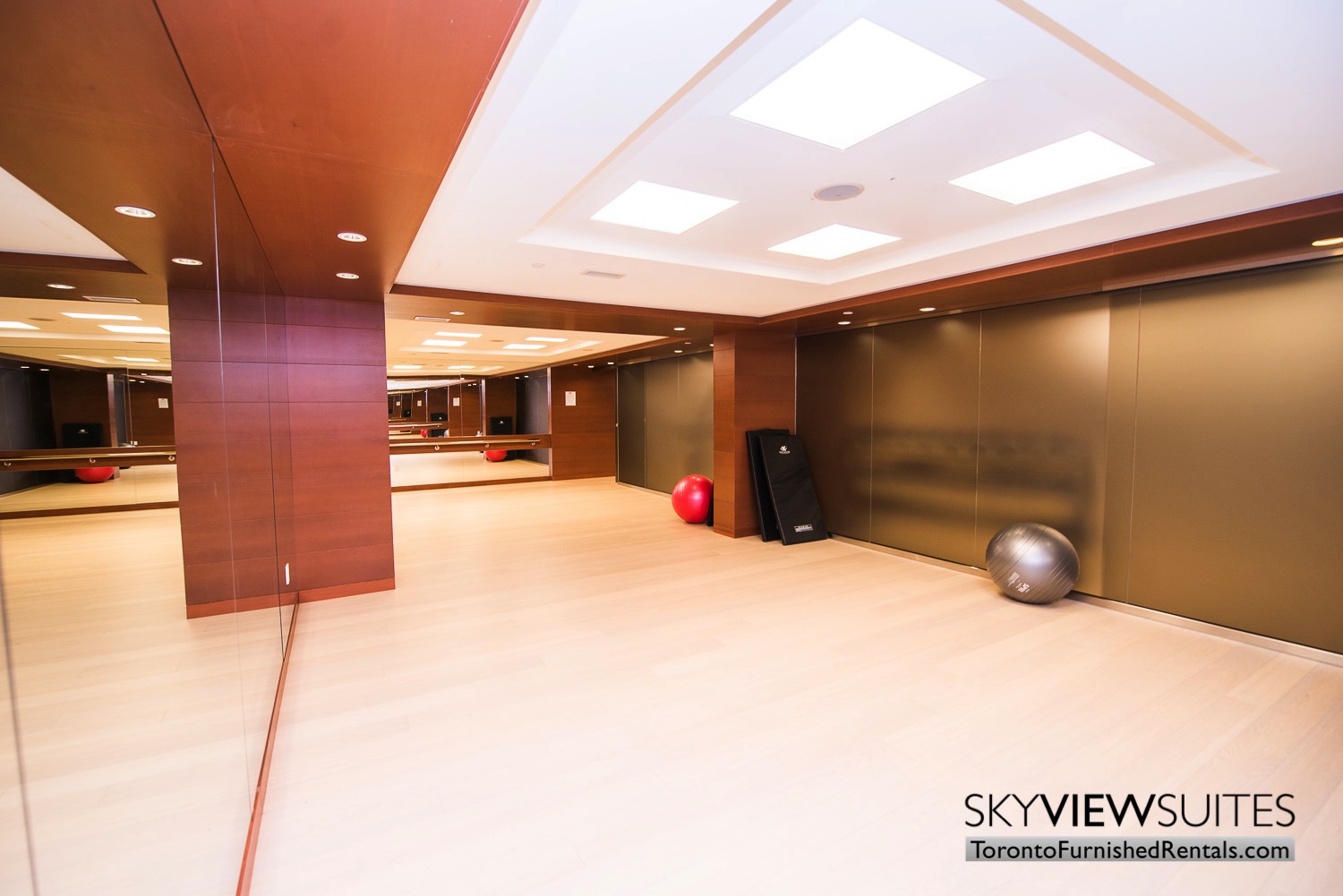 yoga room in 39 Queens Quay toronto corporate housing