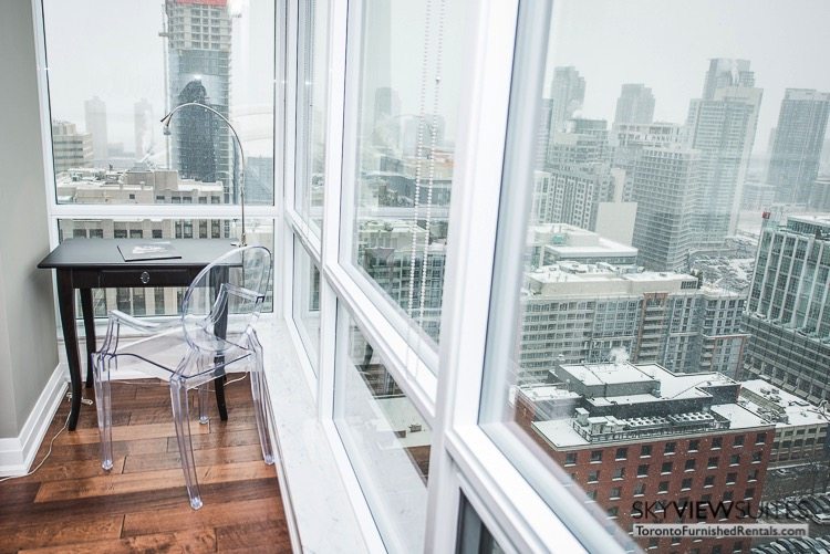 King and Spadina serviced apartments toronto office with a view of the city