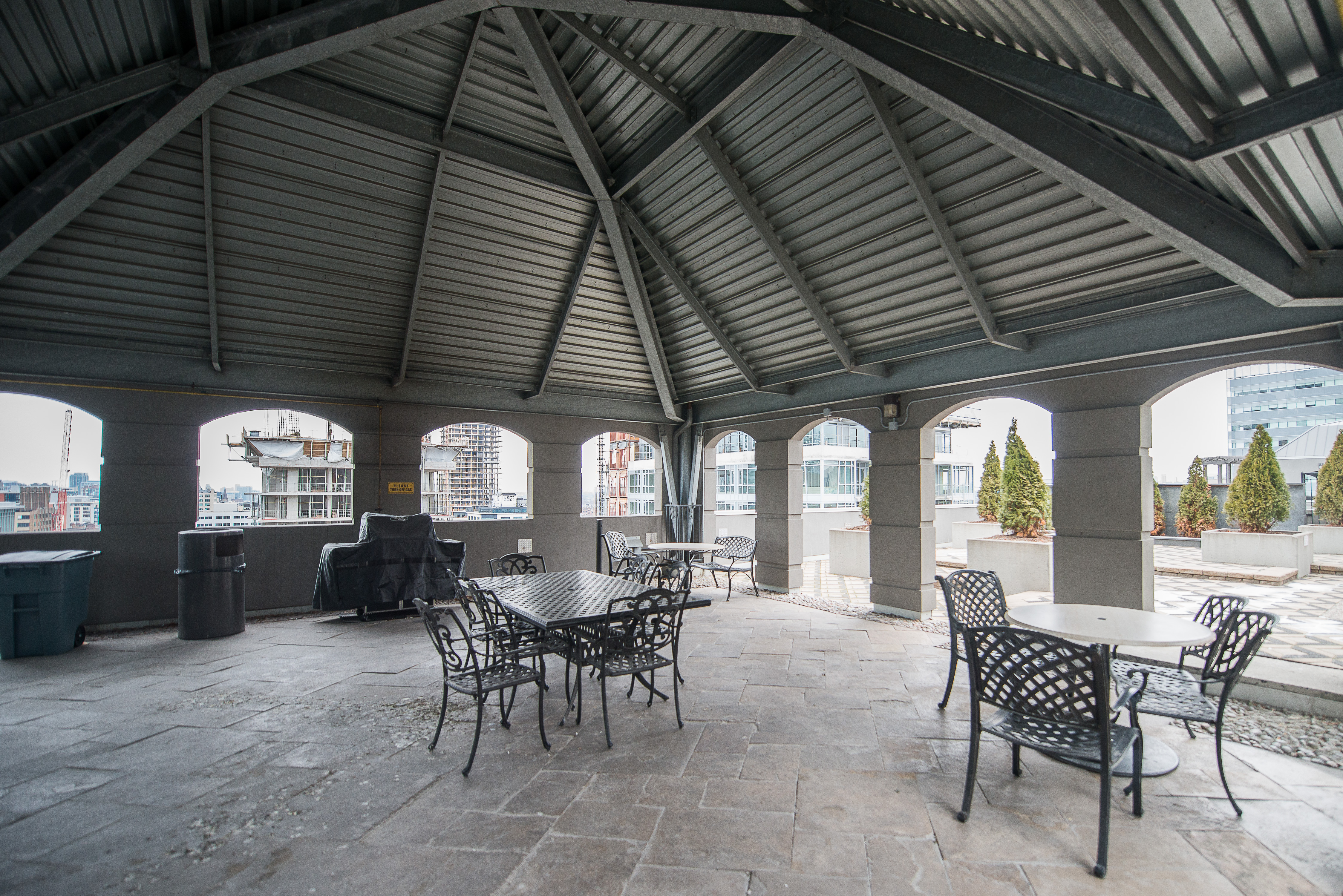 serviced apartments toronto financial district rooftop patio gazebo