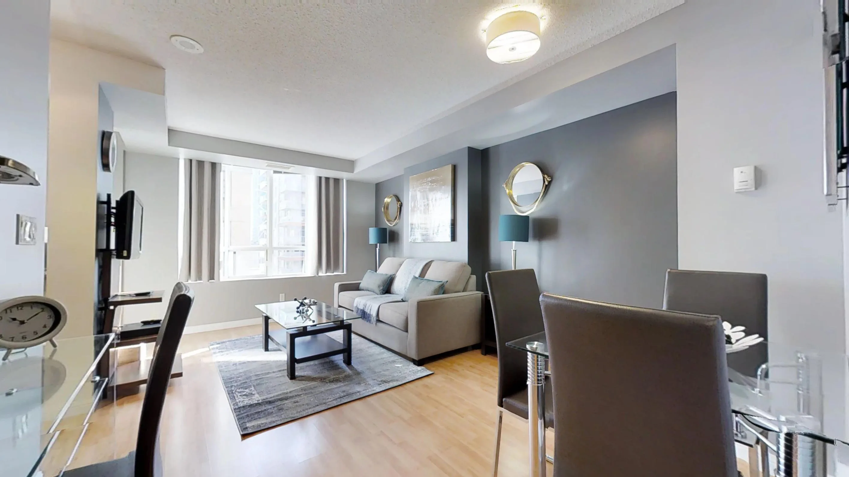 dining room in one of the furnished suites toronto