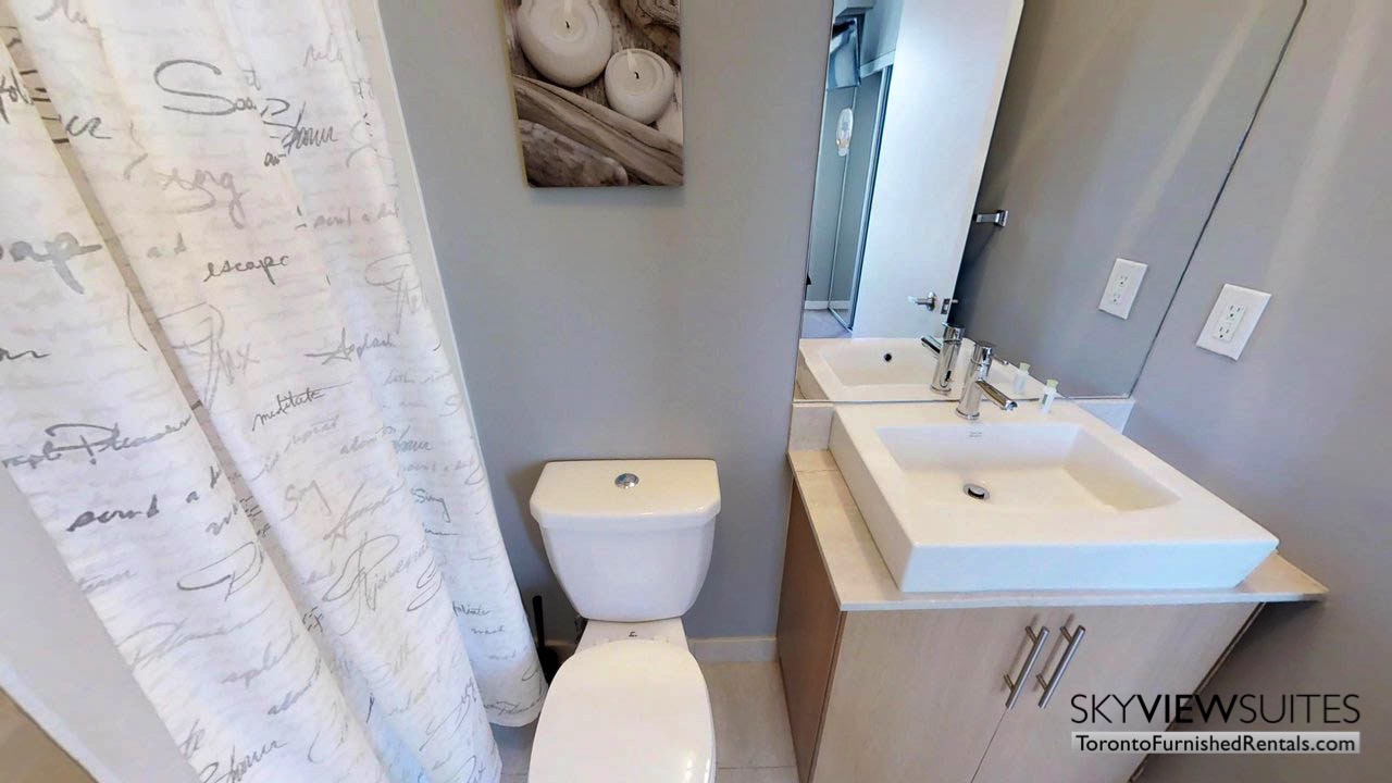 furnished rentals toronto Maple Leaf Square bathroom