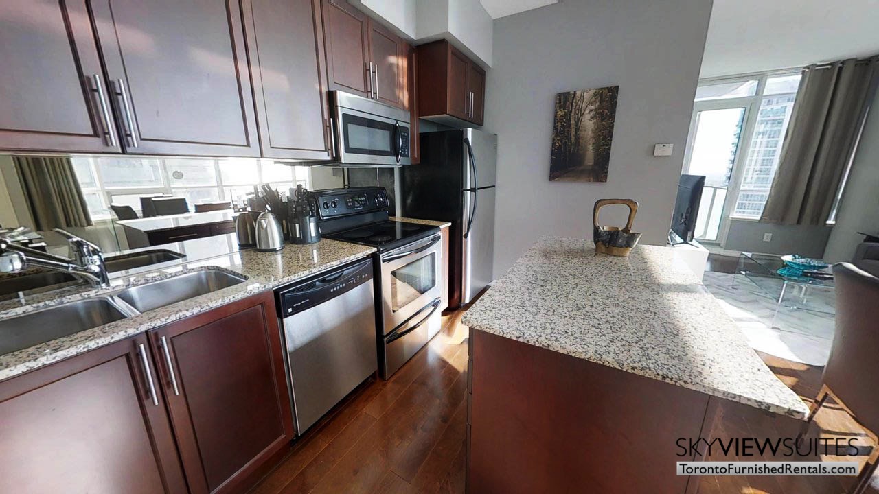 furnished rentals toronto Maple Leaf Square kitchen