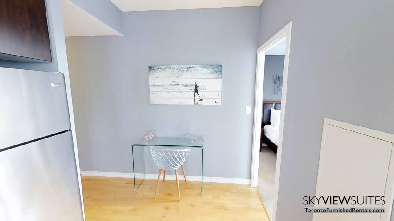 short term rentals Toronto Maple Leaf Square desk living room