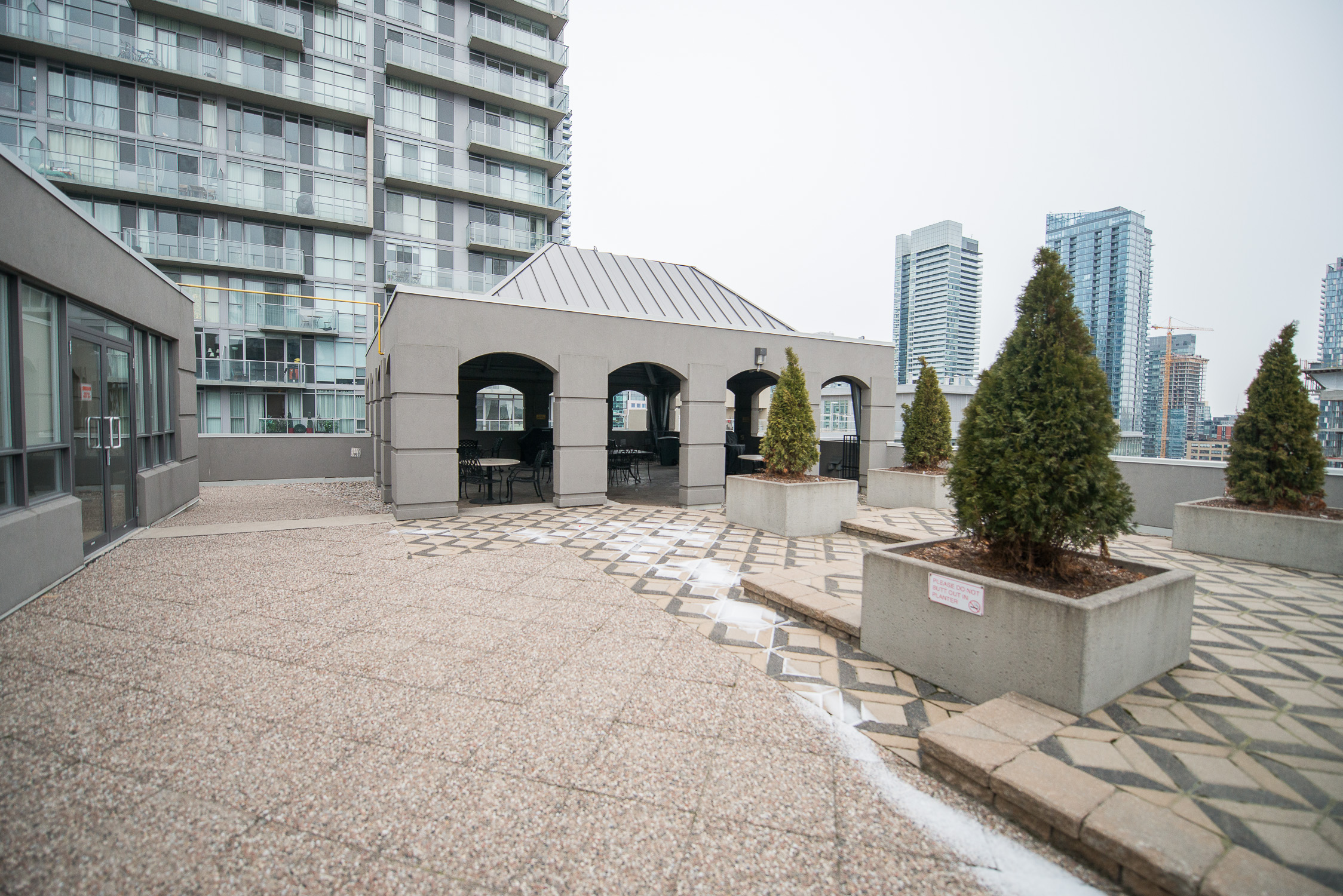 corporate housing toronto university plaza rooftop gazebo