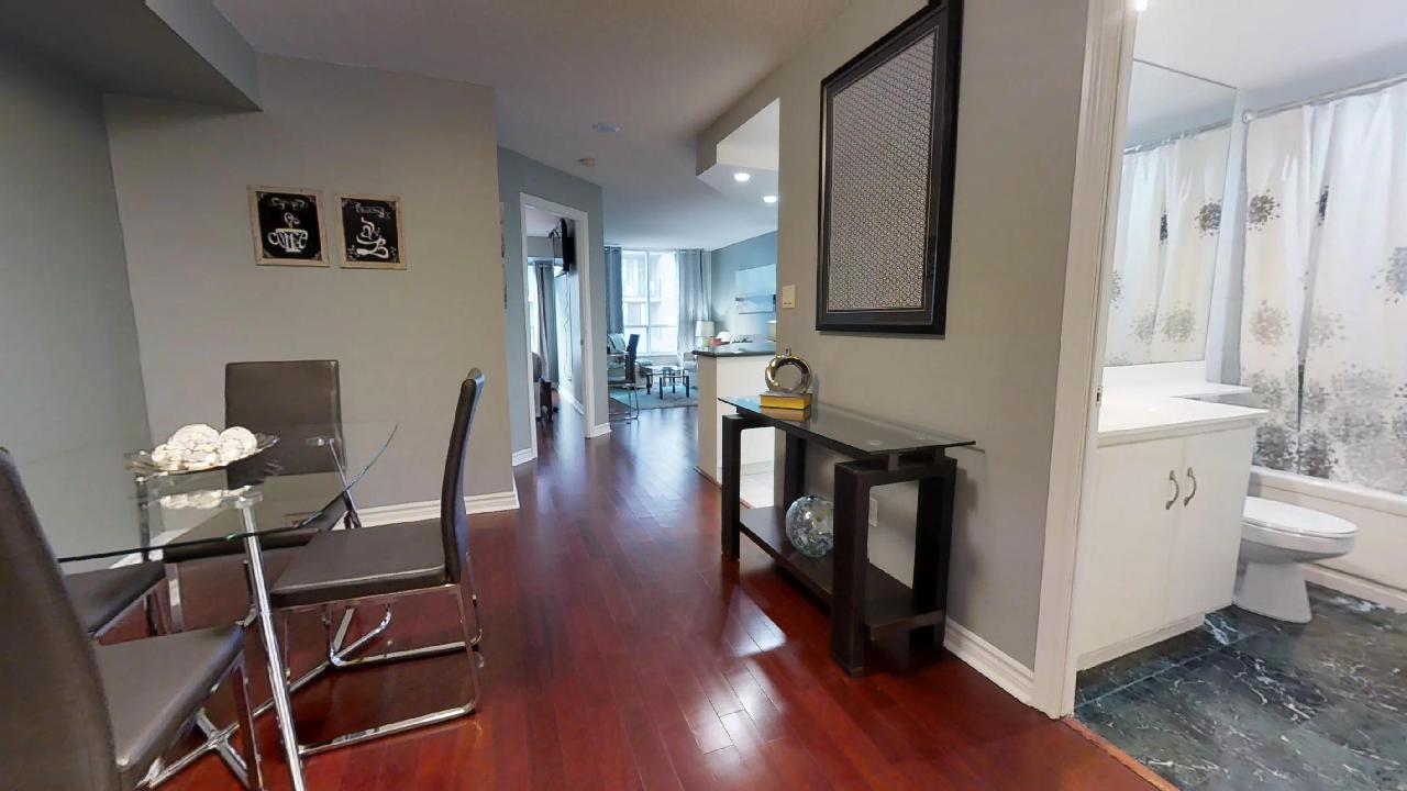 dining table in qwest condominium near toronto